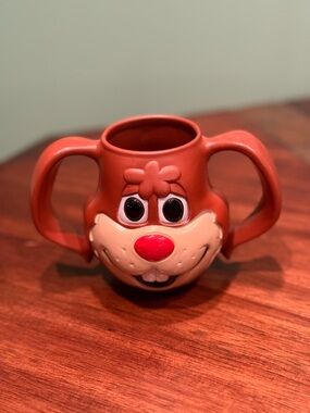 Nestle Foods Corp Vintage Plastic Mug - Rust Brown & Cream